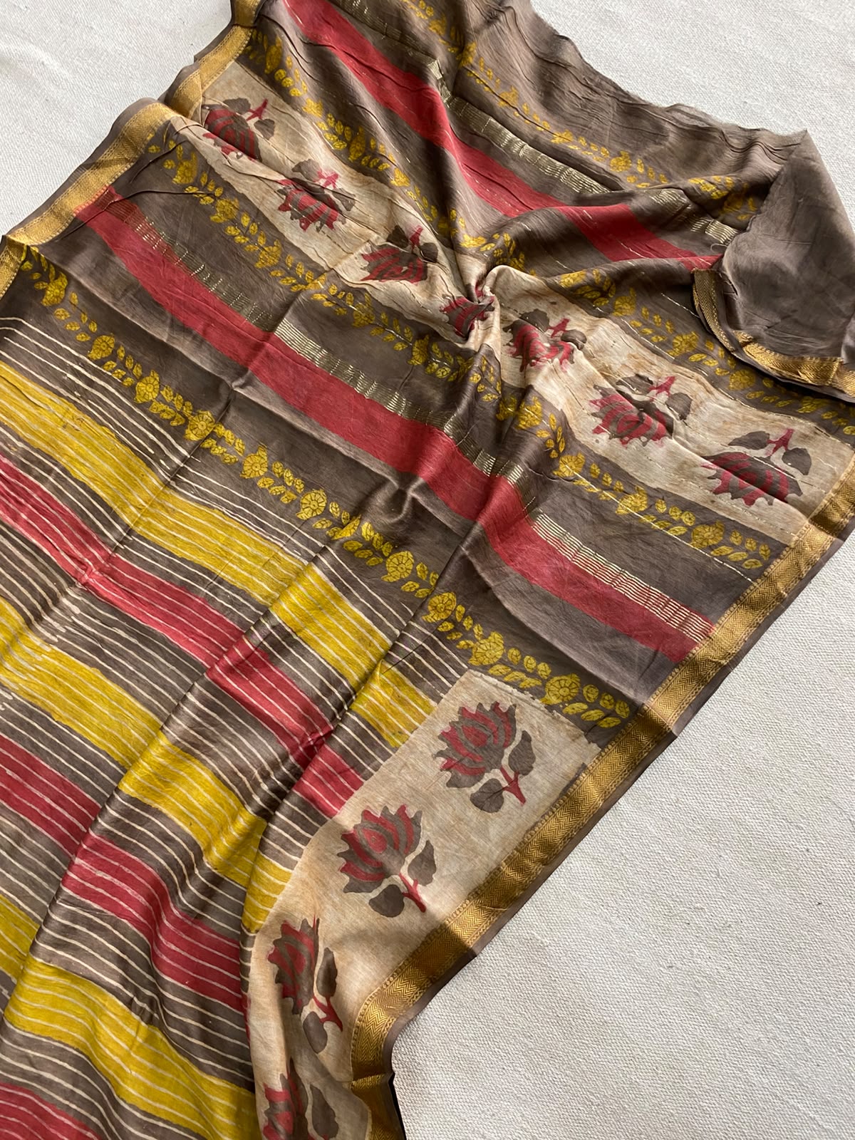 MAHESHWARI SILK - Lotus Print
