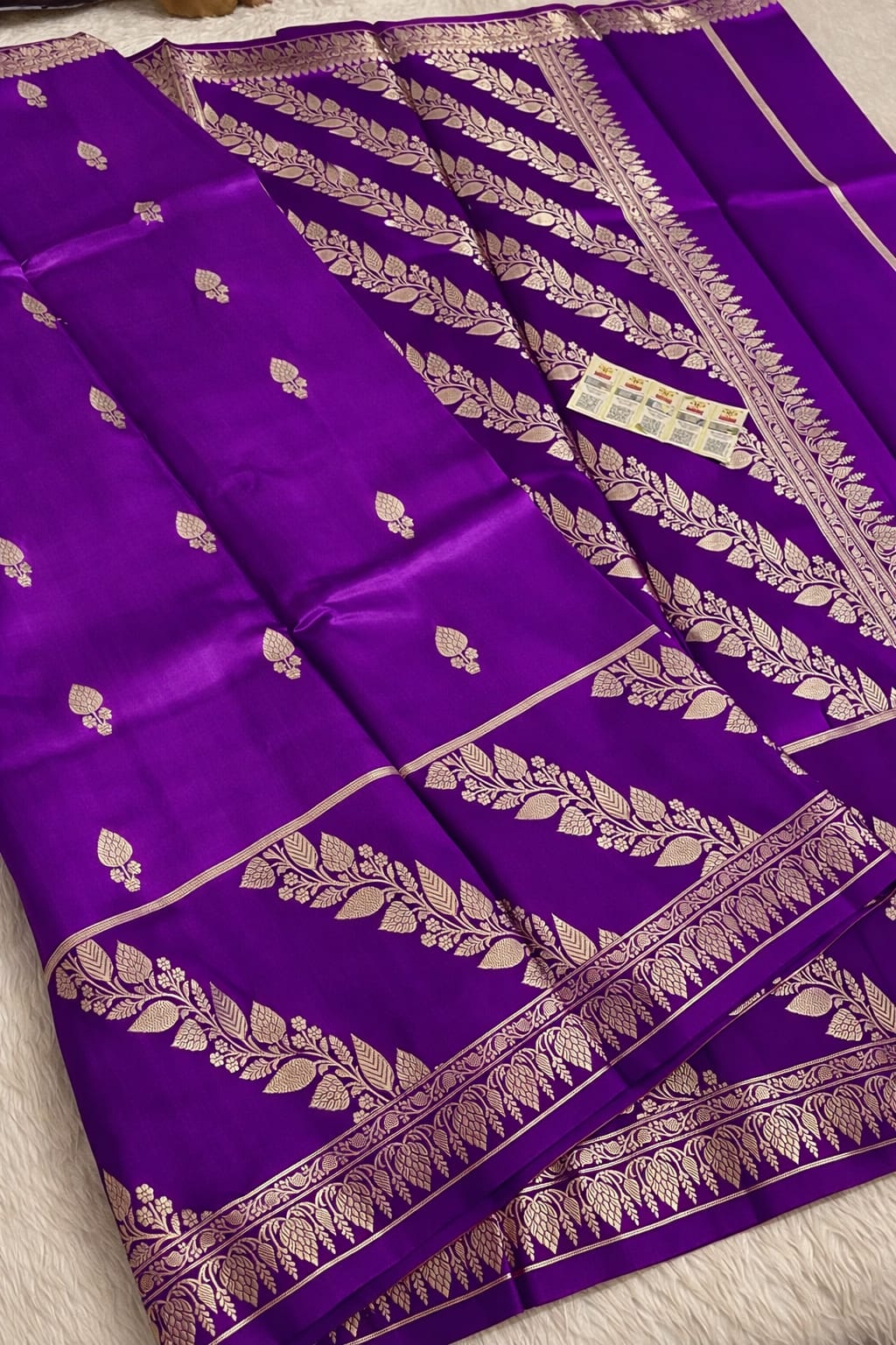 Deep purple Premium Banarasi Raw Mango Silk Saree