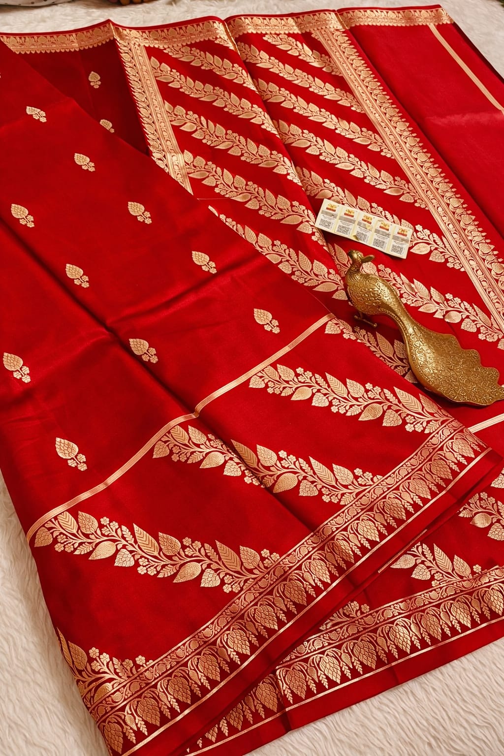 Red Premium Banarasi Raw Mango Silk Saree