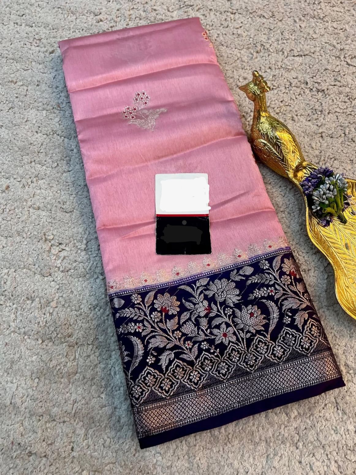 Deep Purple Premium Banarasi Raw Mango Silk Saree