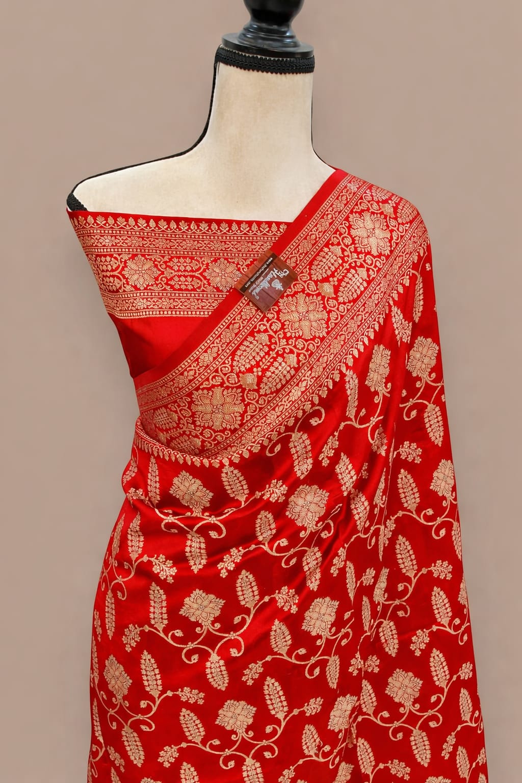 Red Premium Banarasi Raw Mango Silk Saree