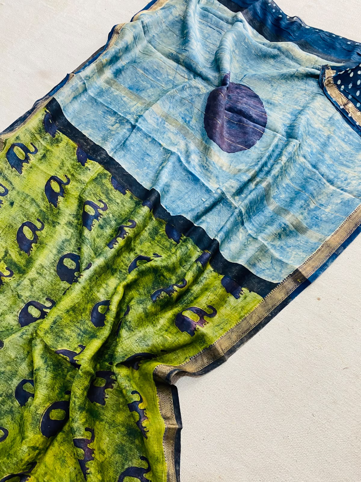 MAHESHWARI SILK - Elephant Print